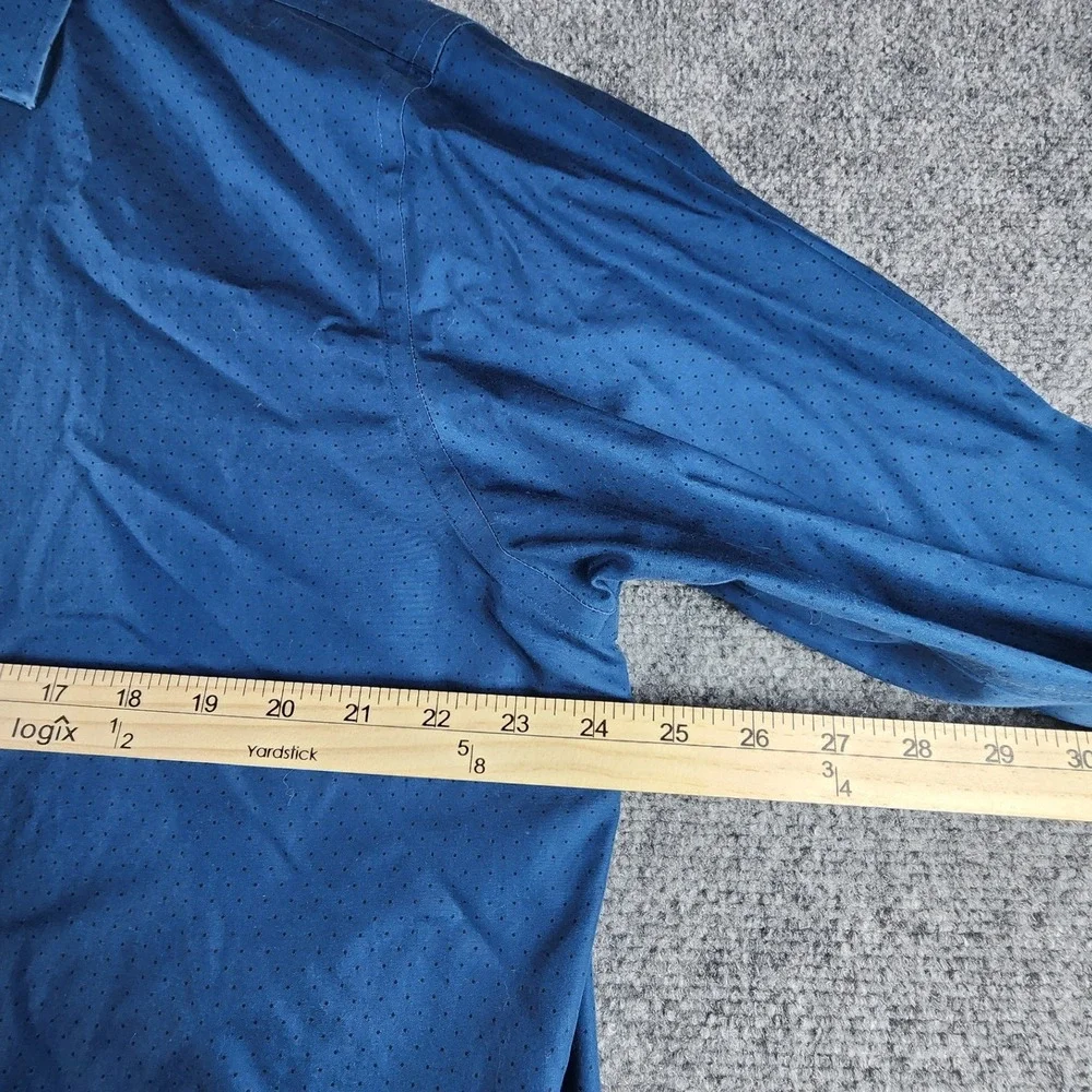 Banana Republic Camden Fit Non-Iron‎ Dress Shirt Mens XL Blue Micro Dot Cotton